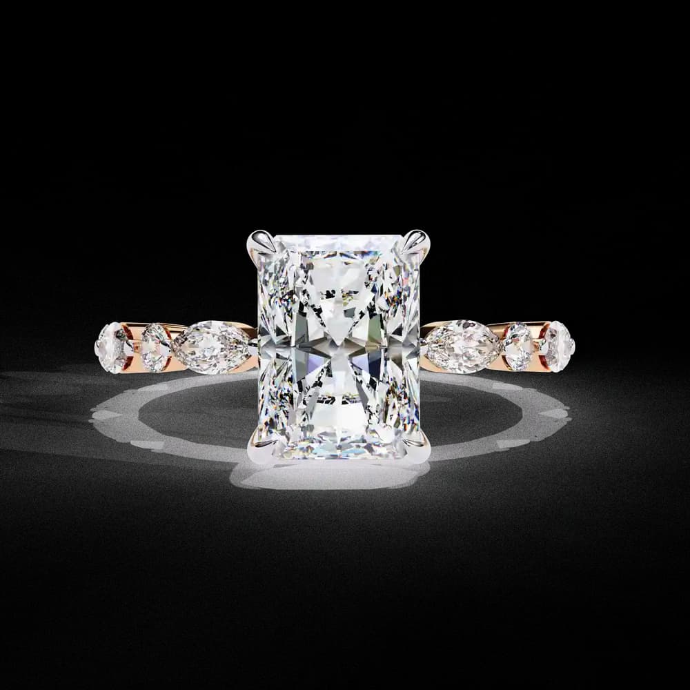 Radiant Cut Ring with Accents Lab grown diamond - Image 5 Radiant Cut Ring with Accents Lab grown diamond, view 5 of 13
