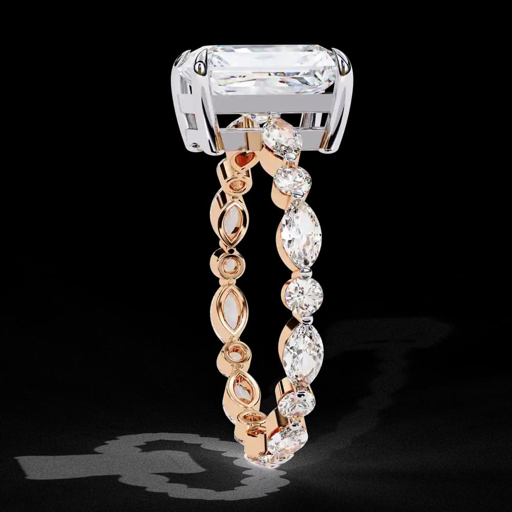 Radiant Cut Ring with Accents Lab grown diamond - Image 6 Radiant Cut Ring with Accents Lab grown diamond, view 6 of 13