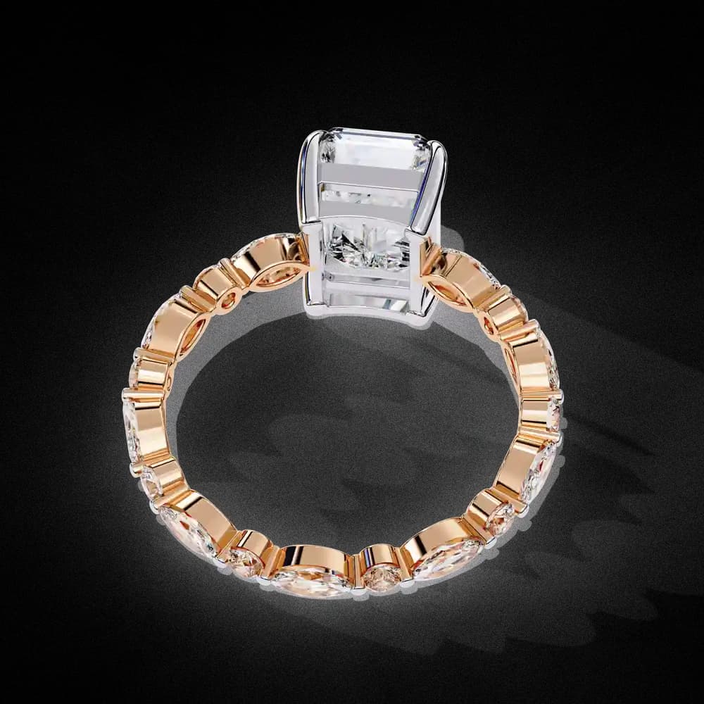 Radiant Cut Ring with Accents Lab grown diamond - Image 8 Radiant Cut Ring with Accents Lab grown diamond, view 8 of 13