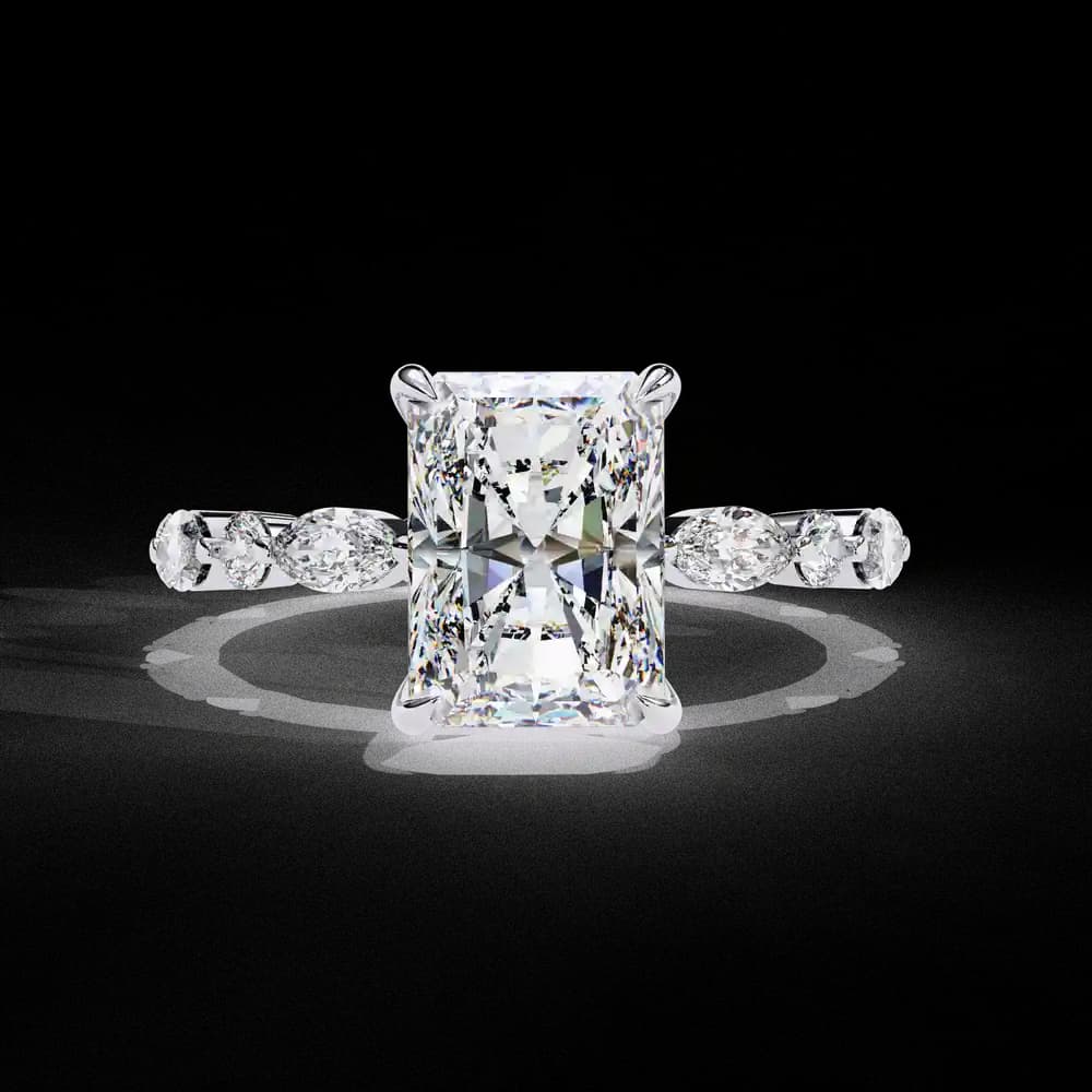 Radiant Cut Ring with Accents Lab grown diamond - Image 9 Radiant Cut Ring with Accents Lab grown diamond, view 9 of 13