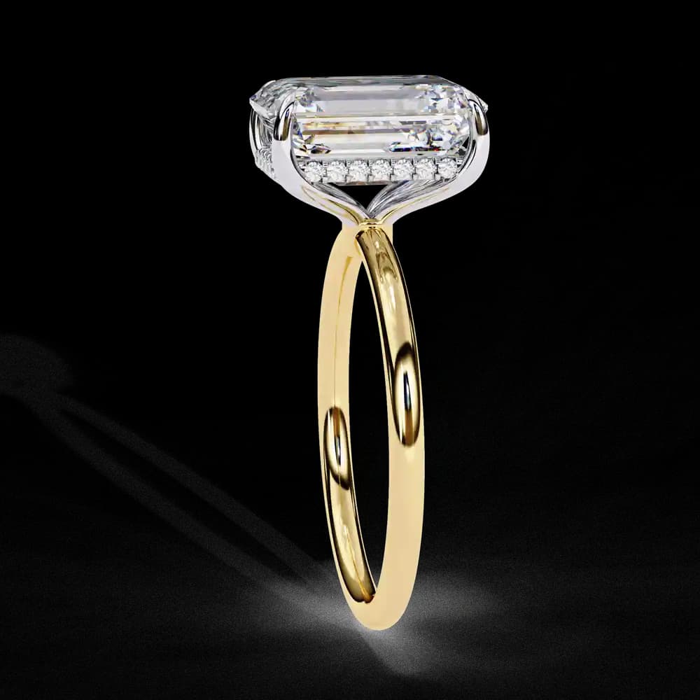 Radiant Hidden Halo Lab Grown Diamond Solitaire Ring - Image 2 Radiant Hidden Halo Lab Grown Diamond Solitaire Ring, view 2 of 14