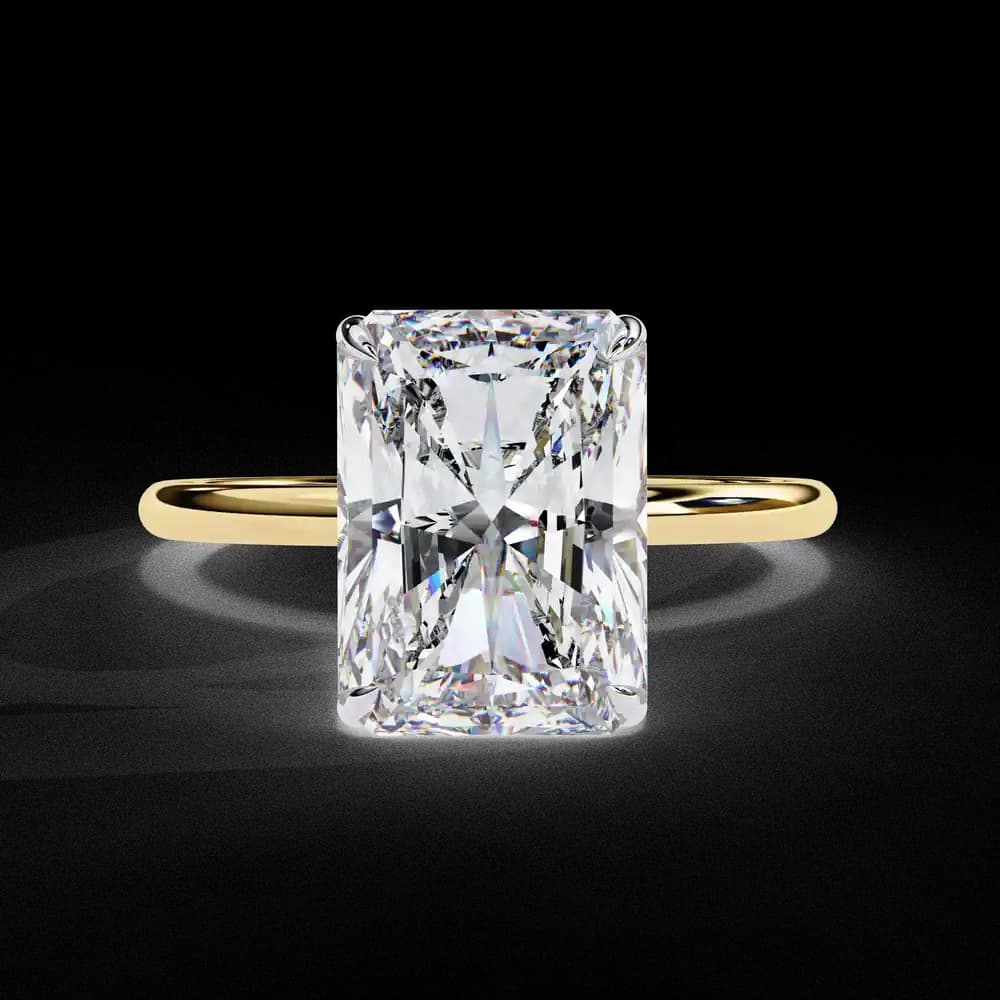 Radiant Hidden Halo Lab Grown Diamond Solitaire Ring - Image 9 Radiant Hidden Halo Lab Grown Diamond Solitaire Ring, view 9 of 14