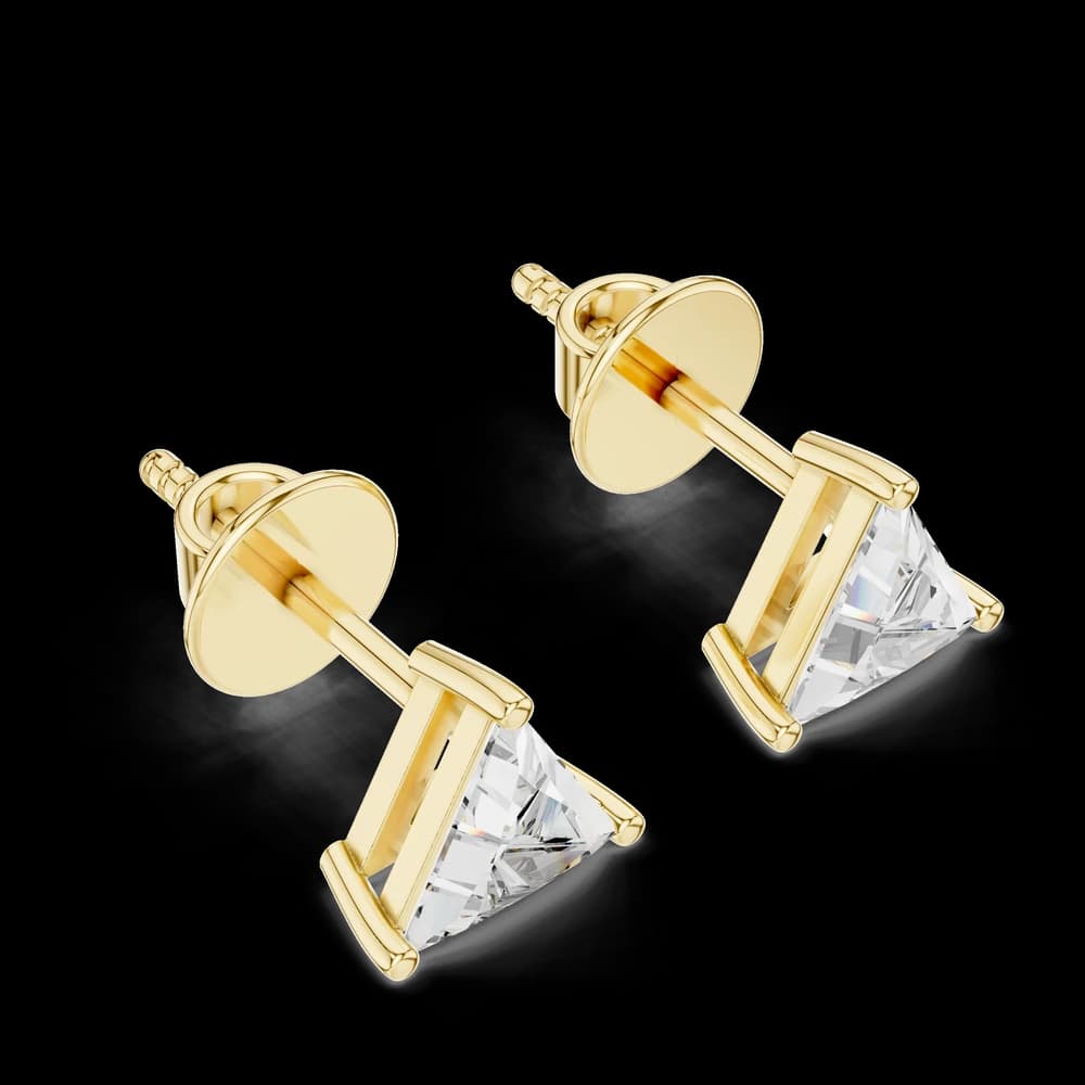 Classic Triangle Design Lab Grown Diamond Earrings - Image 2 Classic Triangle Design Lab Grown Diamond Earrings, view 2 of 2