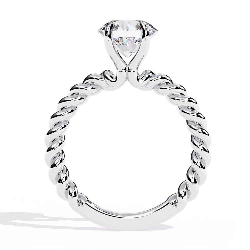 Unique Twisted Rope Lab Grown Diamond Solitaire Ring - Image 10 Unique Twisted Rope Lab Grown Diamond Solitaire Ring, view 10 of 14