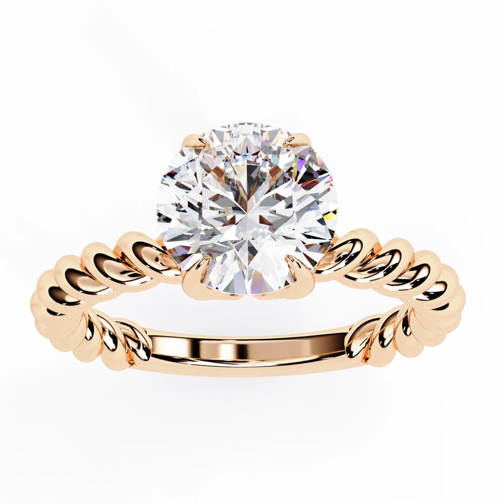 Unique Twisted Rope Lab Grown Diamond Solitaire Ring - Image 11 Unique Twisted Rope Lab Grown Diamond Solitaire Ring, view 11 of 14