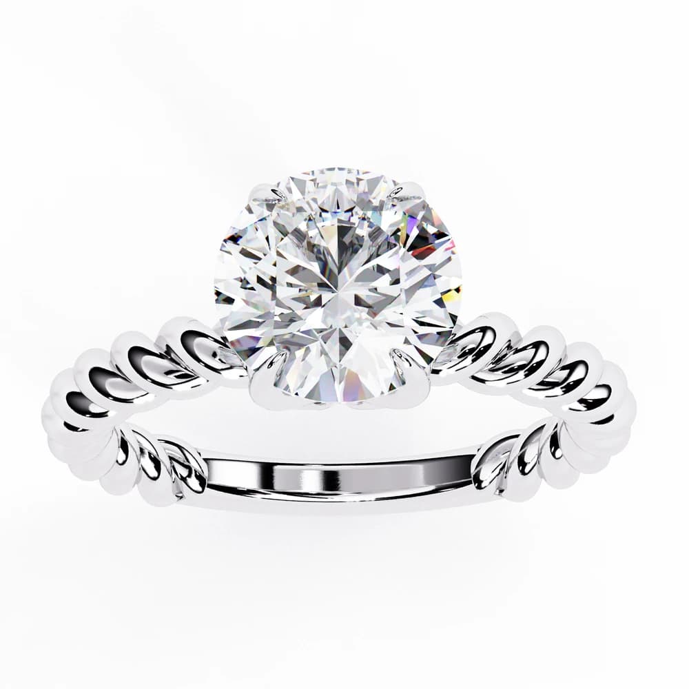 Unique Twisted Rope Lab Grown Diamond Solitaire Ring - Image 12 Unique Twisted Rope Lab Grown Diamond Solitaire Ring, view 12 of 14