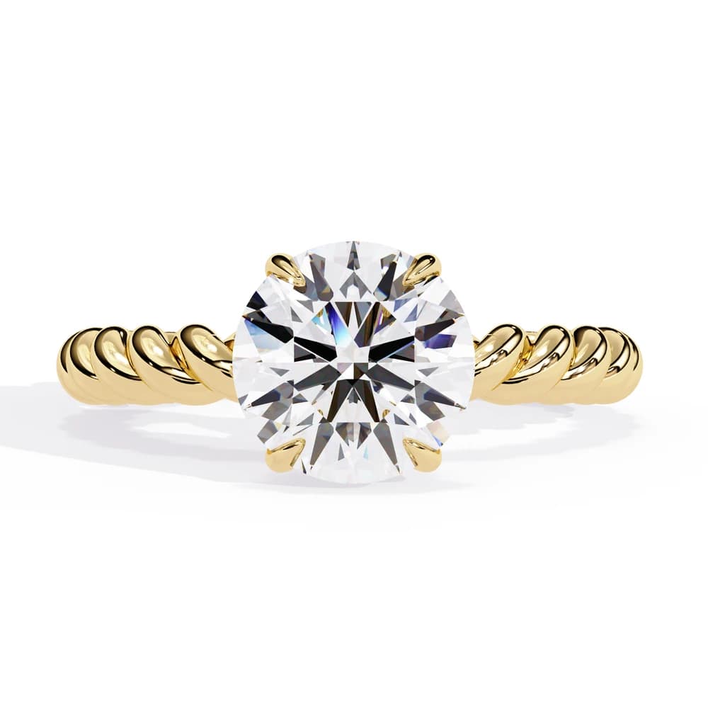 Unique Twisted Rope Lab Grown Diamond Solitaire Ring - Image 13 Unique Twisted Rope Lab Grown Diamond Solitaire Ring, view 13 of 14