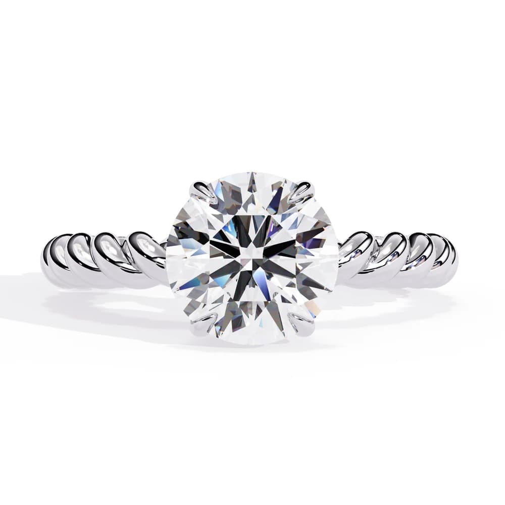 Unique Twisted Rope Lab Grown Diamond Solitaire Ring - Image 14 Unique Twisted Rope Lab Grown Diamond Solitaire Ring, view 14 of 14