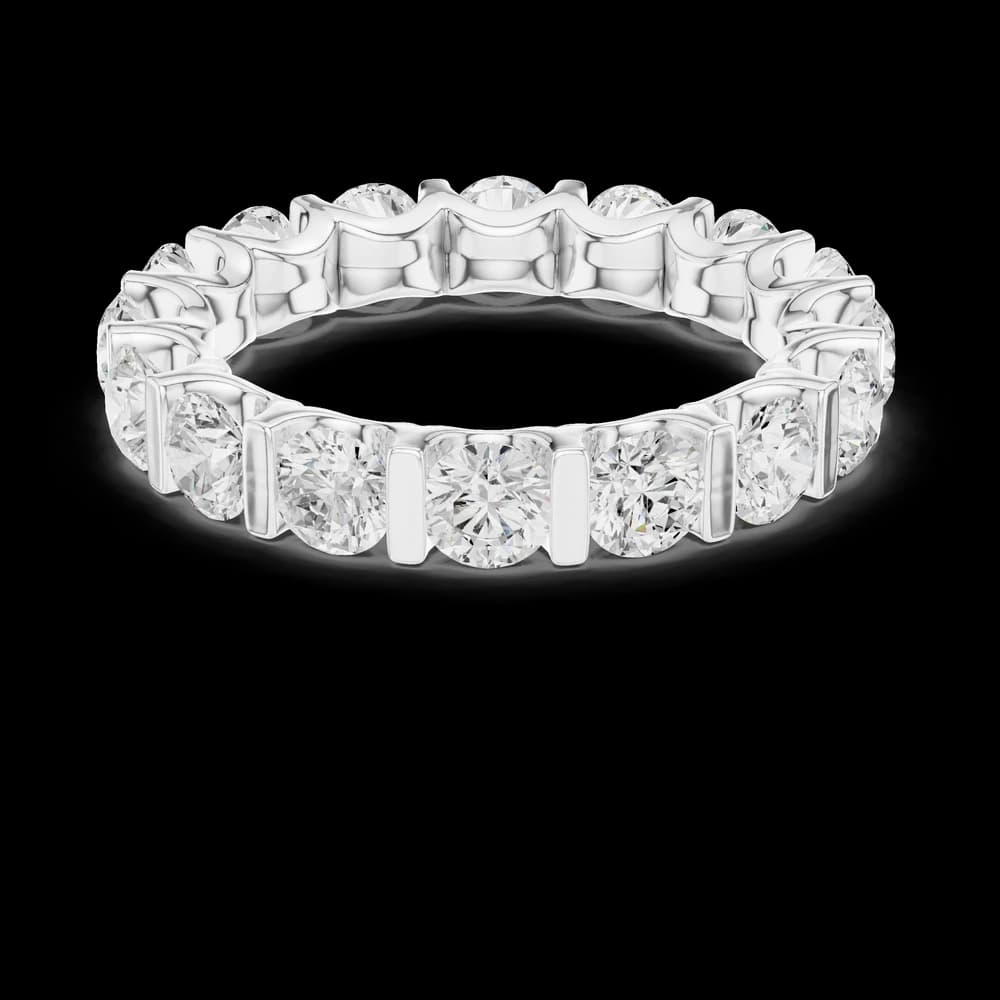 Bar Set Round Eternity Lab Grown Diamond Ring - Image 2 Bar Set Round Eternity Lab Grown Diamond Ring, view 2 of 6