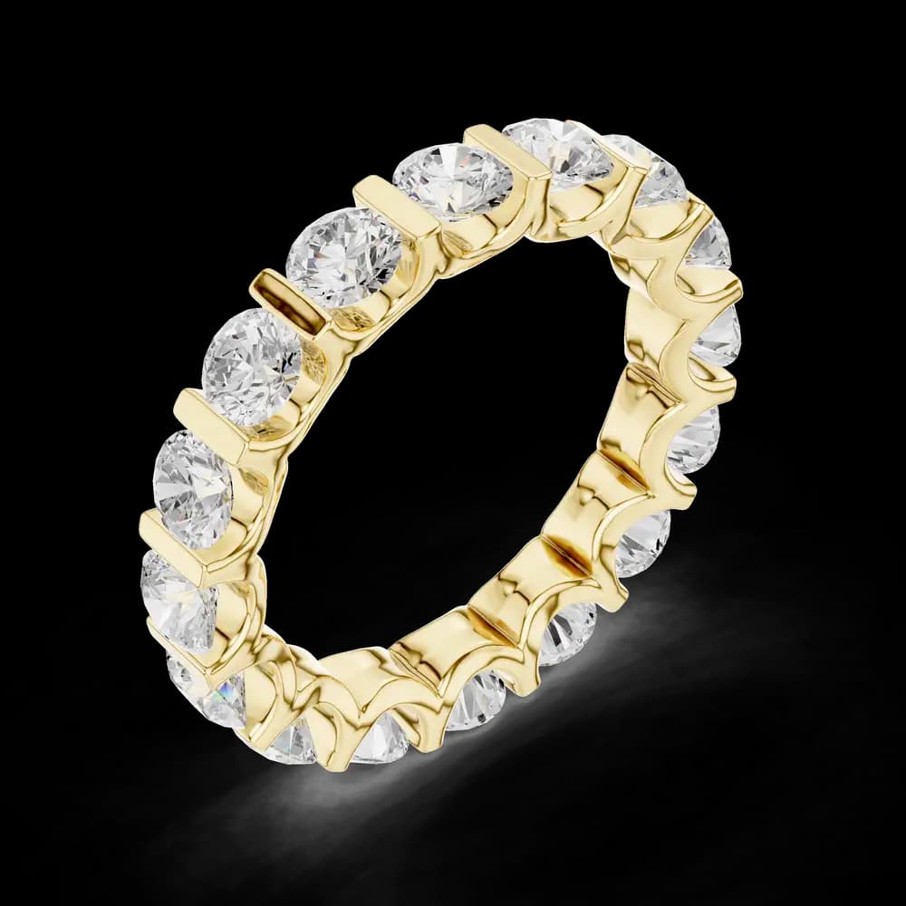 Bar Set Round Eternity Lab Grown Diamond Ring - Image 5 Bar Set Round Eternity Lab Grown Diamond Ring, view 5 of 6