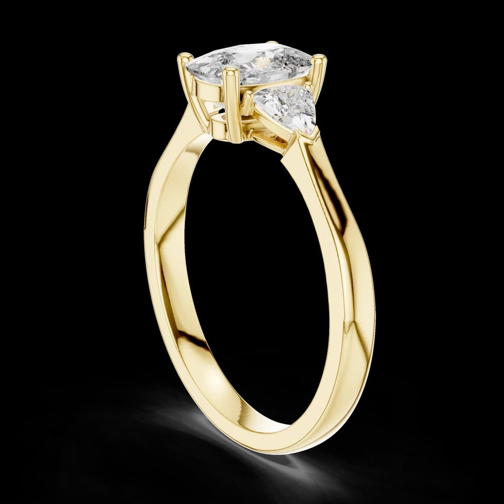 Triangle Accent Oval Lab Grown Diamond Ring - Image 4 Triangle Accent Oval Lab Grown Diamond Ring, view 4 of 6