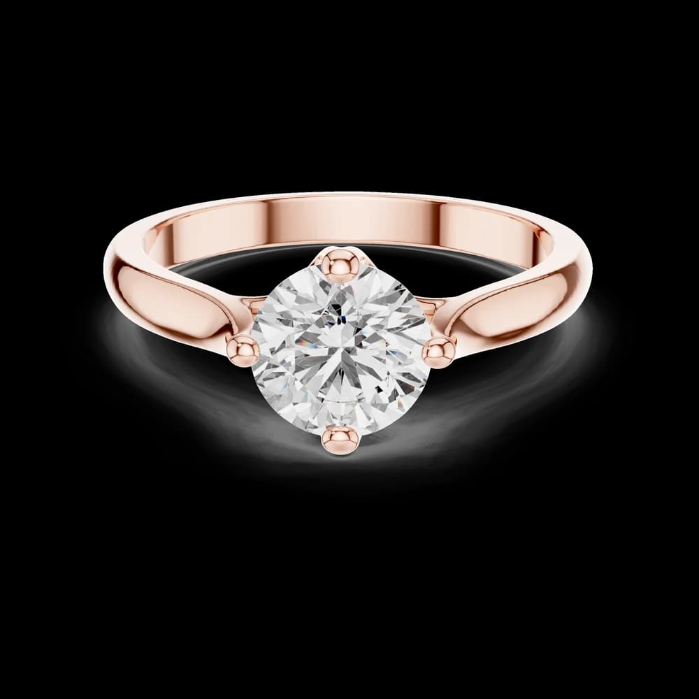 Round Cut Solitaire Lab Grown Diamond Ring - Image 1 Round Cut Solitaire Lab Grown Diamond Ring, view 1 of 6