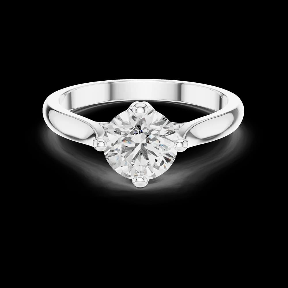Round Cut Solitaire Lab Grown Diamond Ring - Image 2 Round Cut Solitaire Lab Grown Diamond Ring, view 2 of 6