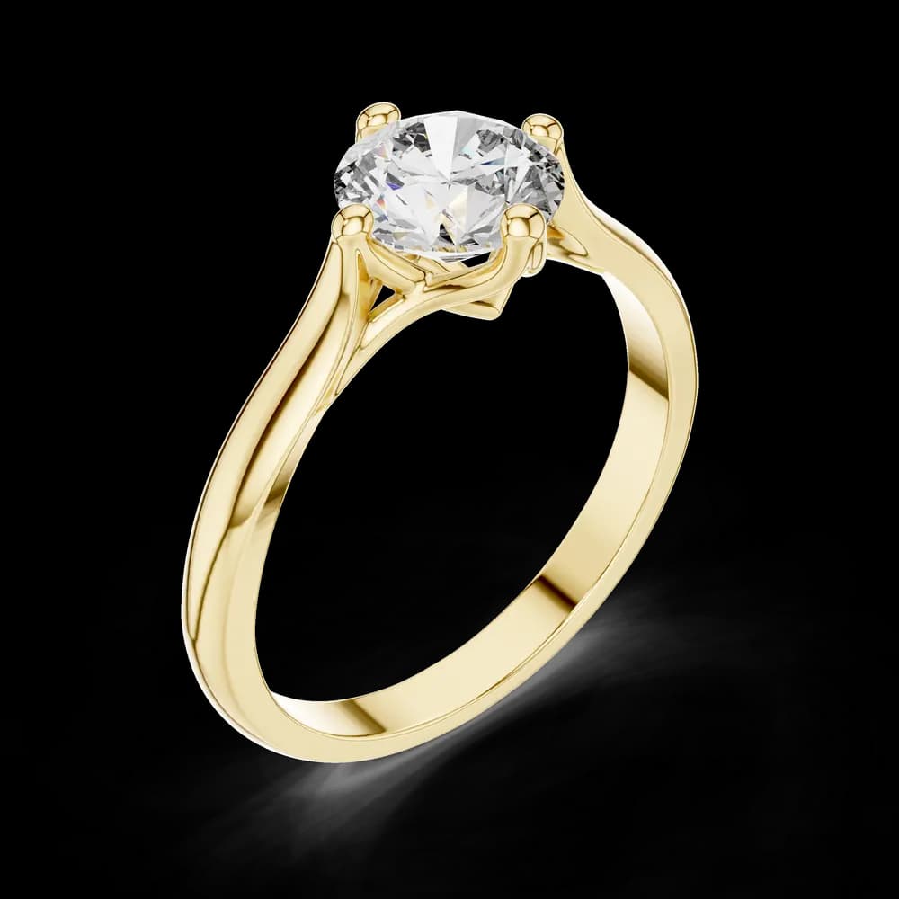 Round Cut Solitaire Lab Grown Diamond Ring - Image 5 Round Cut Solitaire Lab Grown Diamond Ring, view 5 of 6