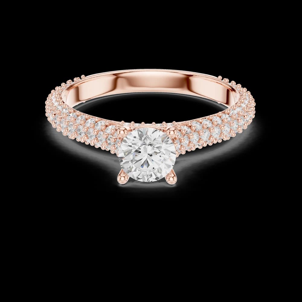 Triple Pavé Setting Lab Grown Diamond Ring - Image 1 Triple Pavé Setting Lab Grown Diamond Ring, view 1 of 1