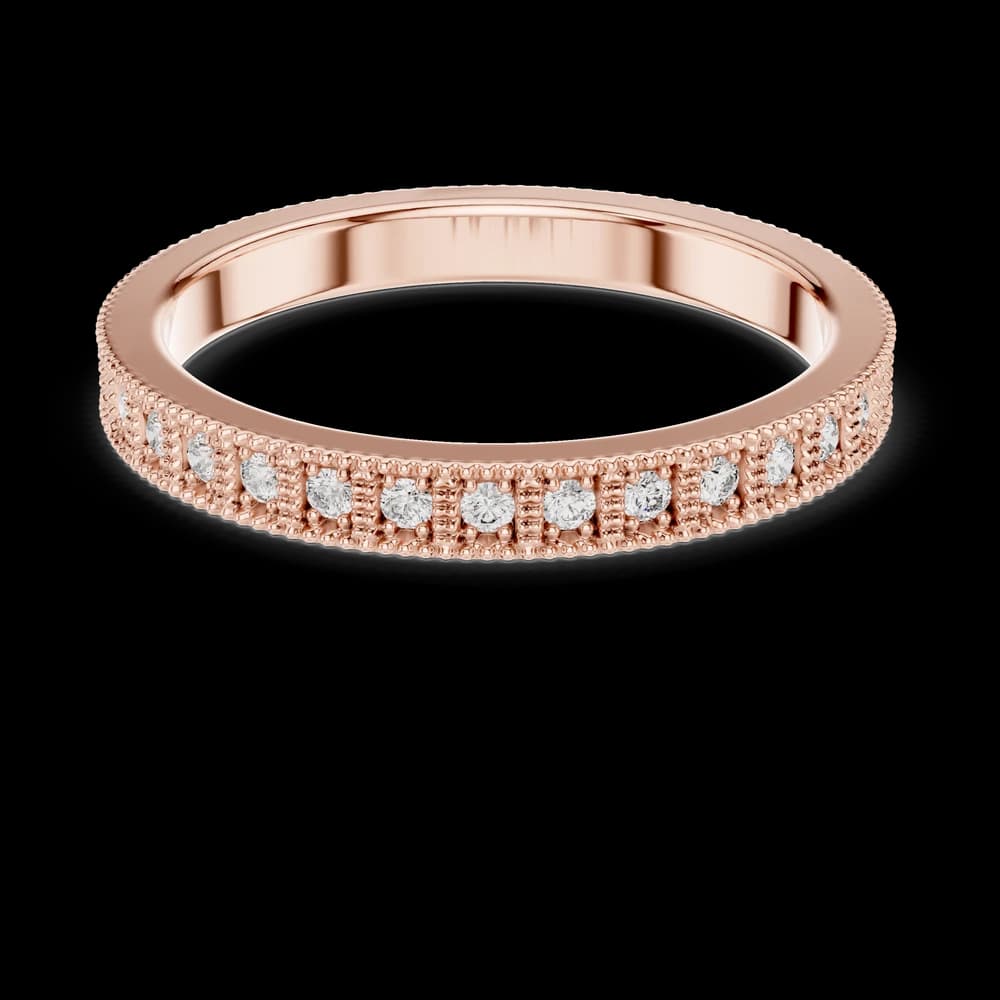 Vintage Milgrain Lab Grown Diamond Band - Image 1 Vintage Milgrain Lab Grown Diamond Band, view 1 of 6