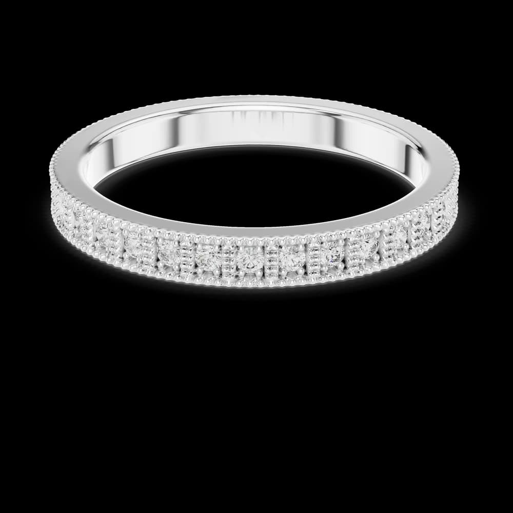 Vintage Milgrain Lab Grown Diamond Band - Image 2 Vintage Milgrain Lab Grown Diamond Band, view 2 of 6