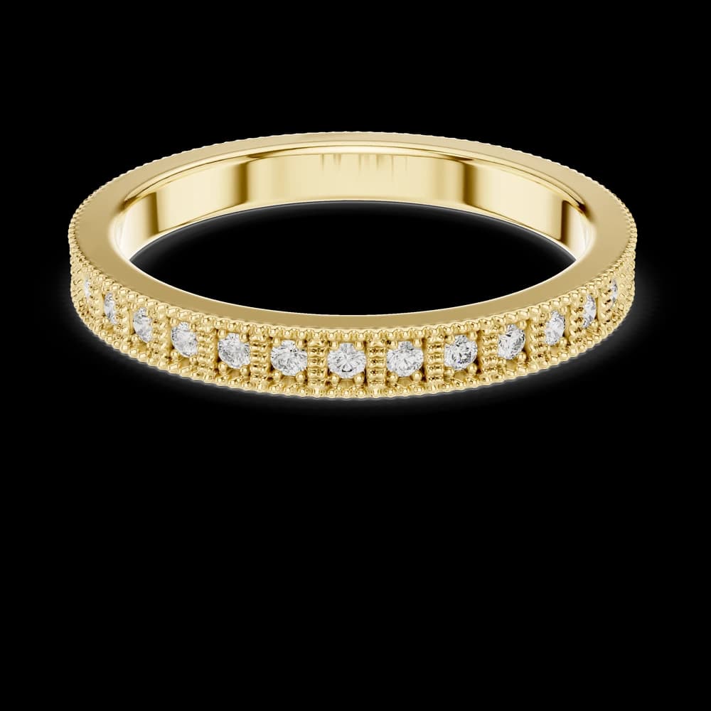 Vintage Milgrain Lab Grown Diamond Band - Image 3 Vintage Milgrain Lab Grown Diamond Band, view 3 of 6