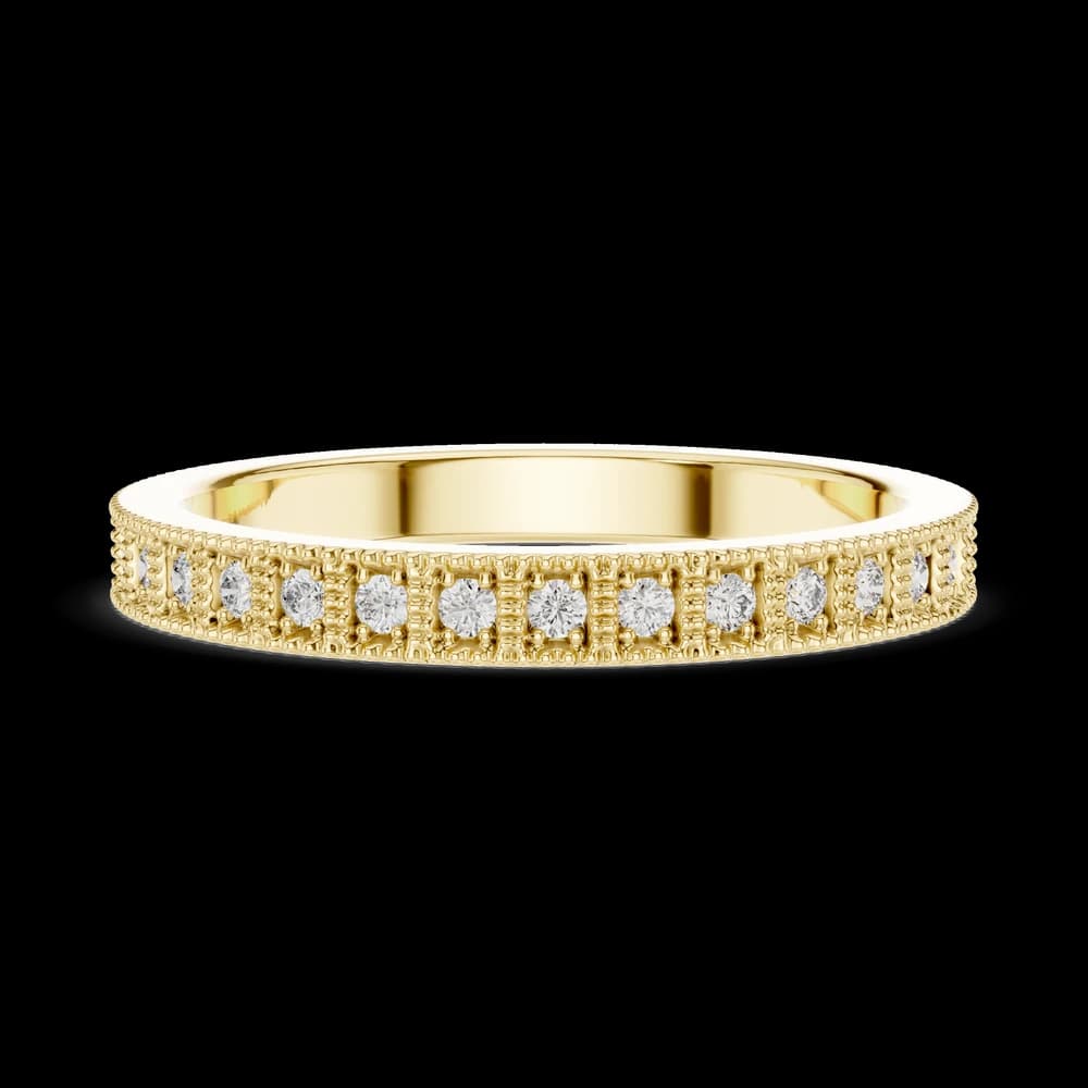 Vintage Milgrain Lab Grown Diamond Band - Image 6 Vintage Milgrain Lab Grown Diamond Band, view 6 of 6