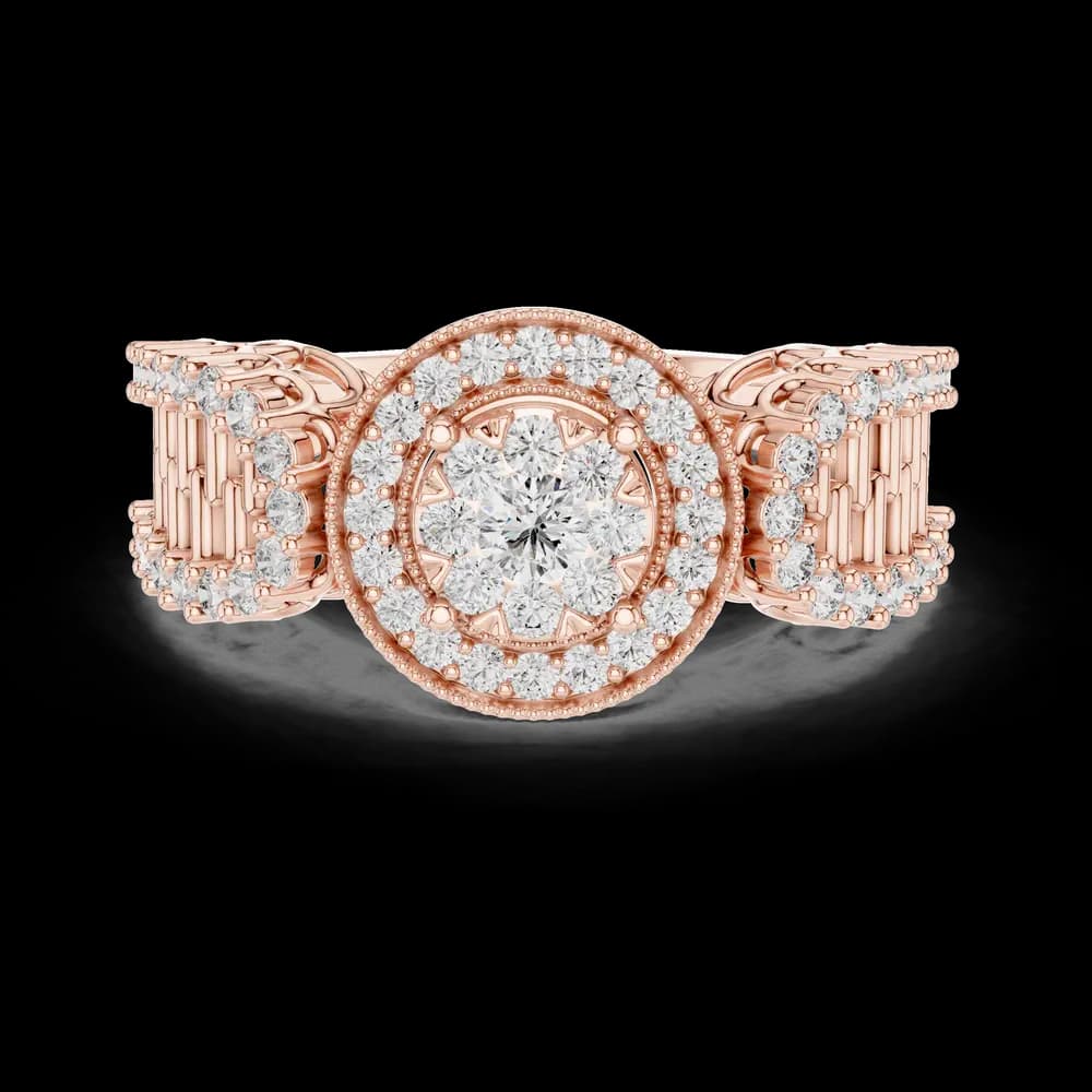 Cluster Halo Lab Grown Diamond Ring Design - Image 1 Cluster Halo Lab Grown Diamond Ring Design, view 1 of 6