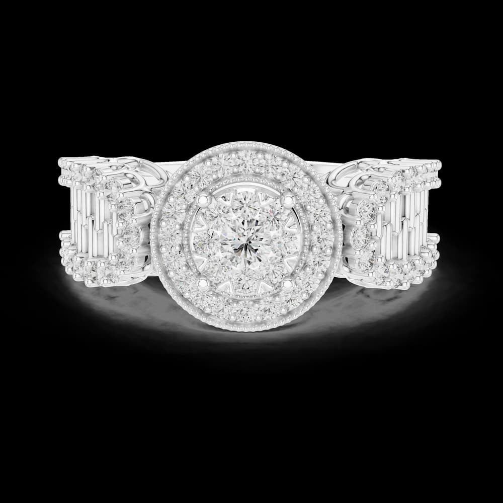 Cluster Halo Lab Grown Diamond Ring Design - Image 2 Cluster Halo Lab Grown Diamond Ring Design, view 2 of 6