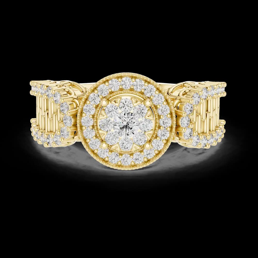 Cluster Halo Lab Grown Diamond Ring Design - Image 3 Cluster Halo Lab Grown Diamond Ring Design, view 3 of 6