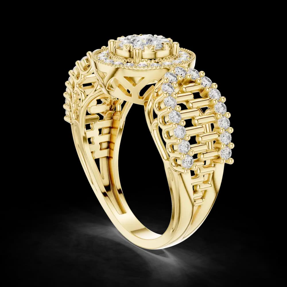 Cluster Halo Lab Grown Diamond Ring Design - Image 4 Cluster Halo Lab Grown Diamond Ring Design, view 4 of 6