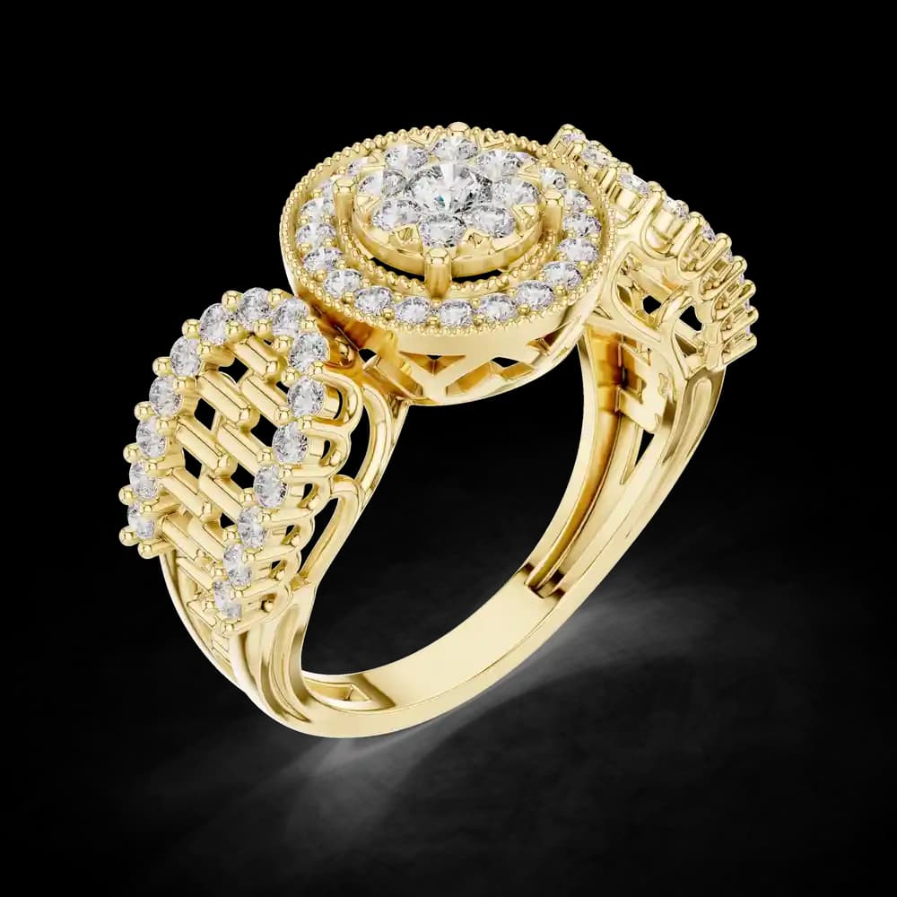 Cluster Halo Lab Grown Diamond Ring Design - Image 5 Cluster Halo Lab Grown Diamond Ring Design, view 5 of 6