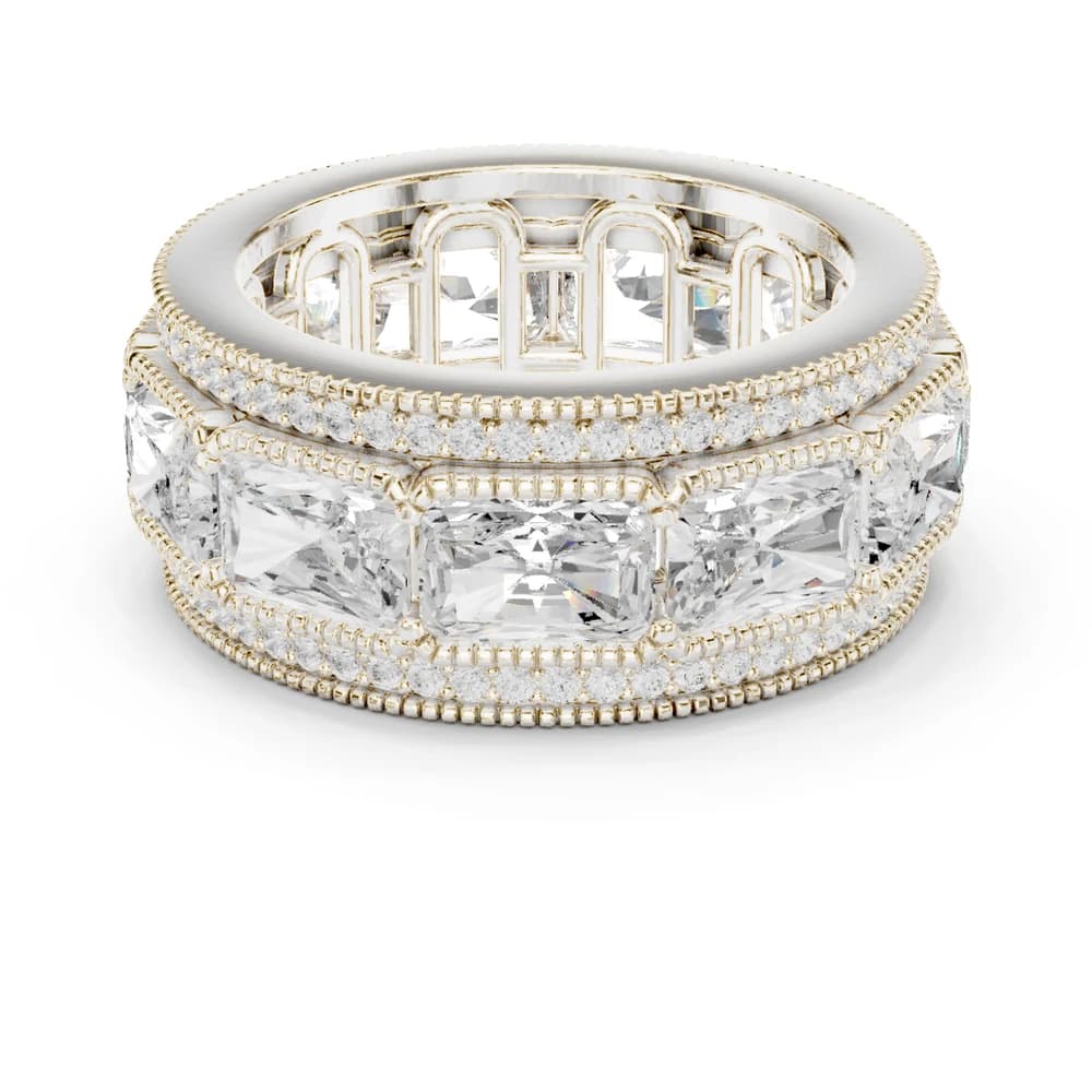 East-West Radiant Milgrain Diamond Eternity Band - Image 2 East-West Radiant Milgrain Diamond Eternity Band, view 2 of 9