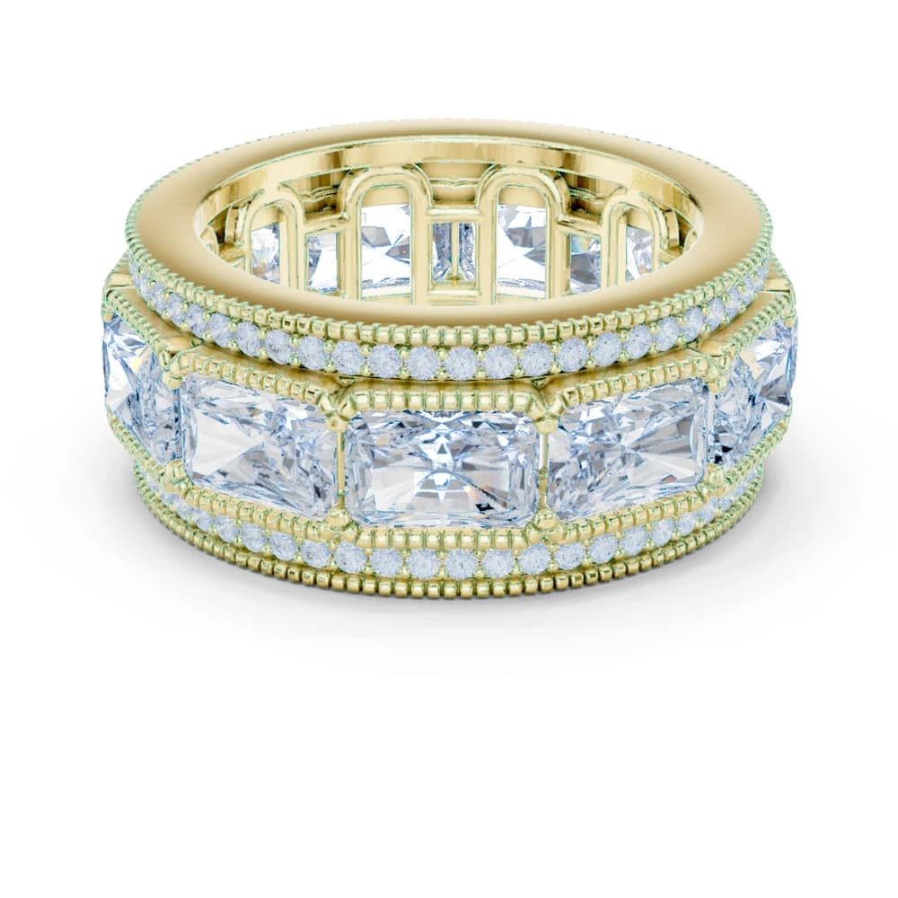 East-West Radiant Milgrain Diamond Eternity Band - Image 3 East-West Radiant Milgrain Diamond Eternity Band, view 3 of 9
