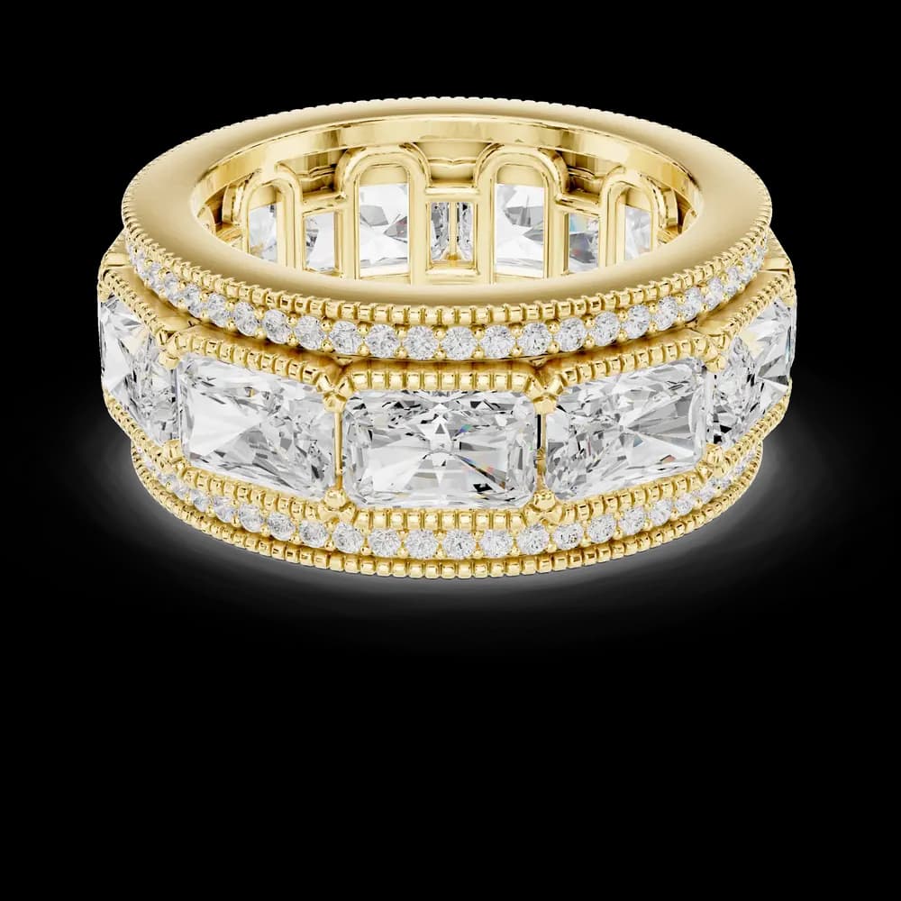 East-West Radiant Milgrain Diamond Eternity Band - Image 6 East-West Radiant Milgrain Diamond Eternity Band, view 6 of 9