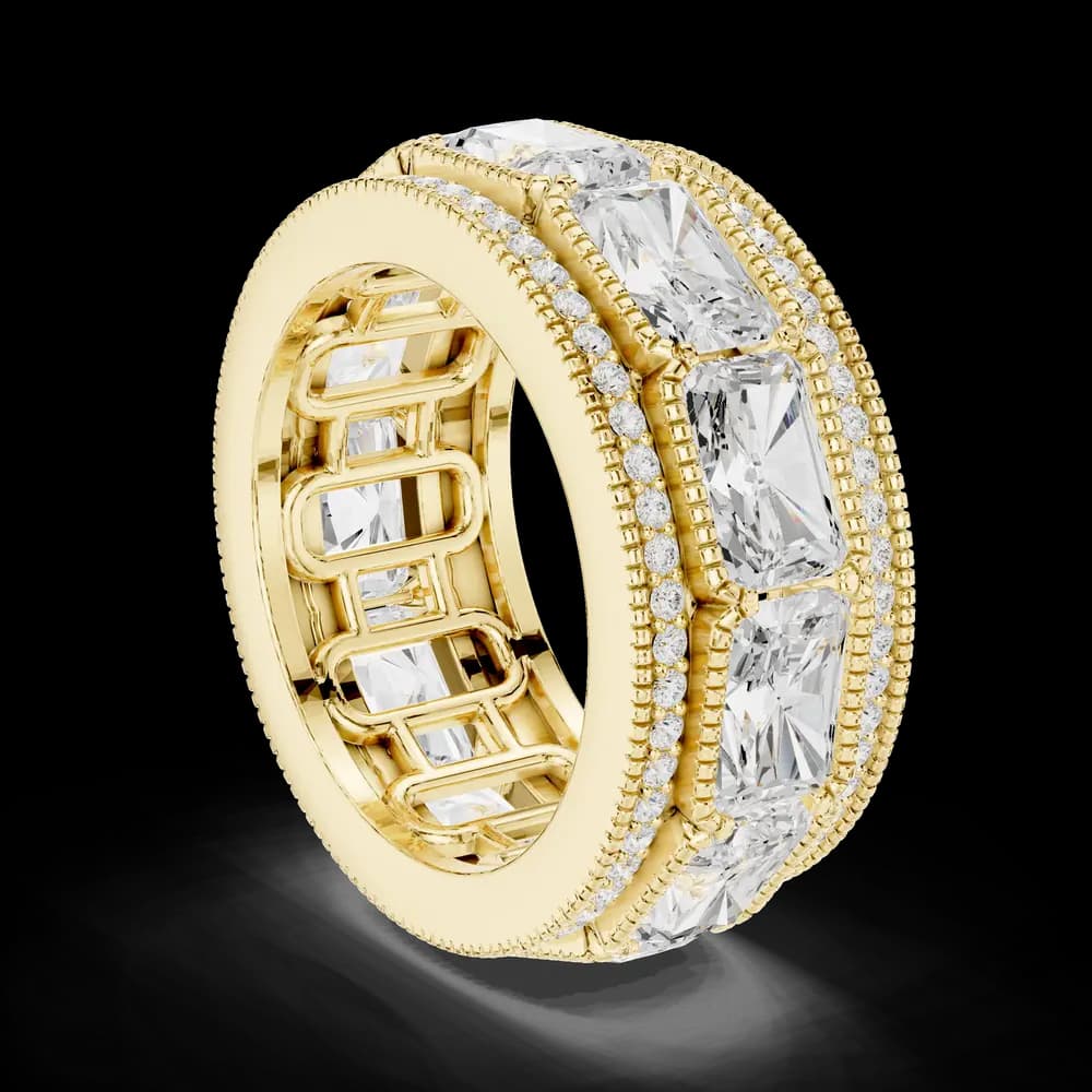 East-West Radiant Milgrain Diamond Eternity Band - Image 7 East-West Radiant Milgrain Diamond Eternity Band, view 7 of 9