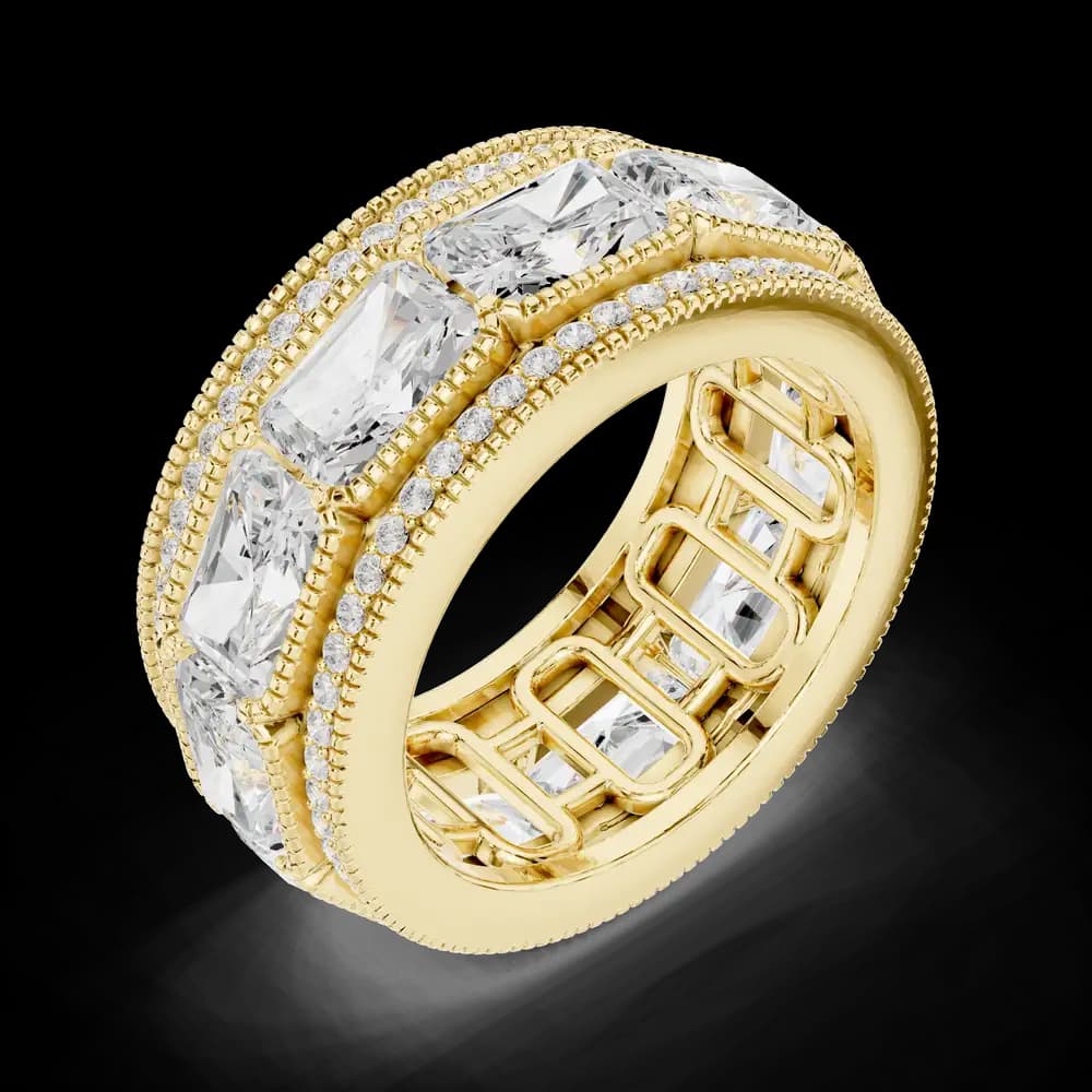 East-West Radiant Milgrain Diamond Eternity Band - Image 8 East-West Radiant Milgrain Diamond Eternity Band, view 8 of 9