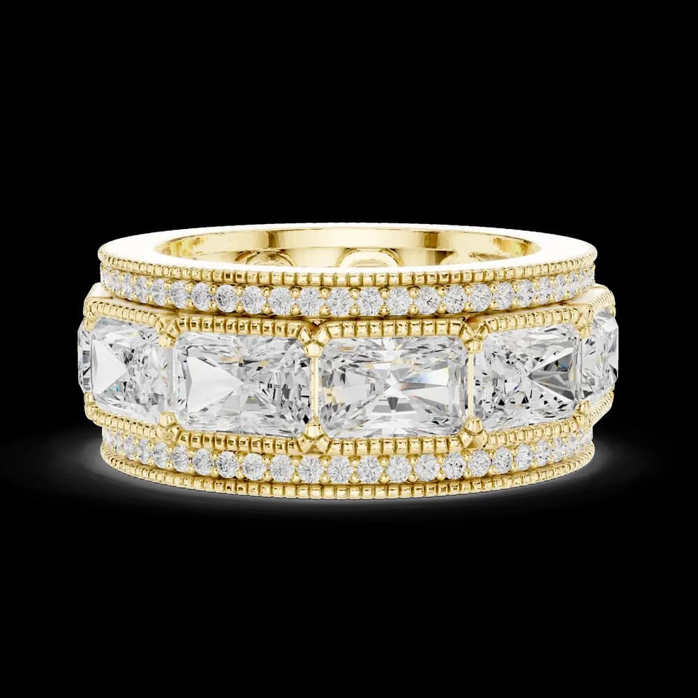 East-West Radiant Milgrain Diamond Eternity Band - Image 9 East-West Radiant Milgrain Diamond Eternity Band, view 9 of 9