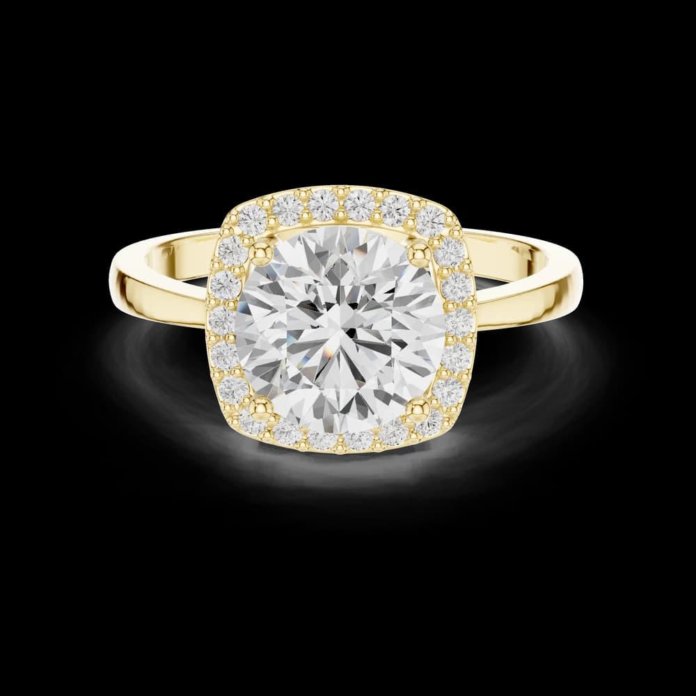 Cushion Halo Round Lab Grown Diamond Ring - Image 3 Cushion Halo Round Lab Grown Diamond Ring, view 3 of 6