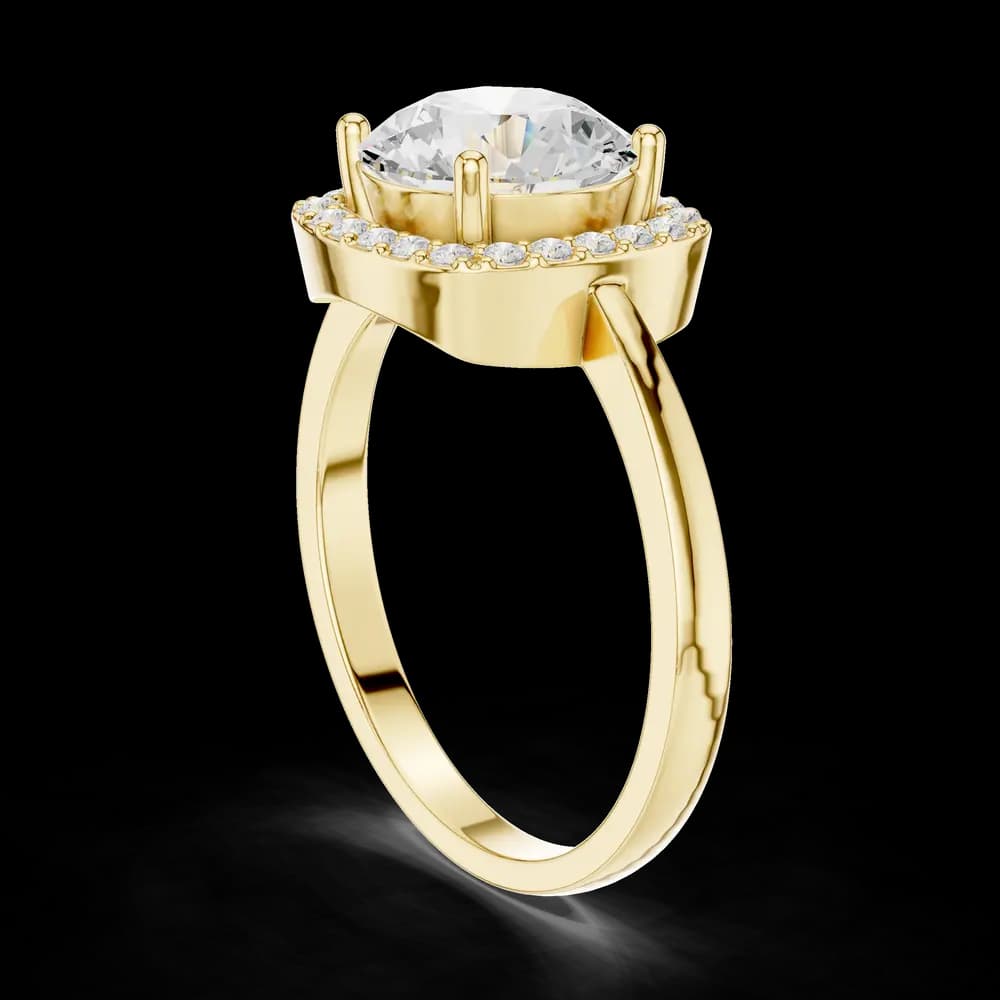 Cushion Halo Round Lab Grown Diamond Ring - Image 4 Cushion Halo Round Lab Grown Diamond Ring, view 4 of 6