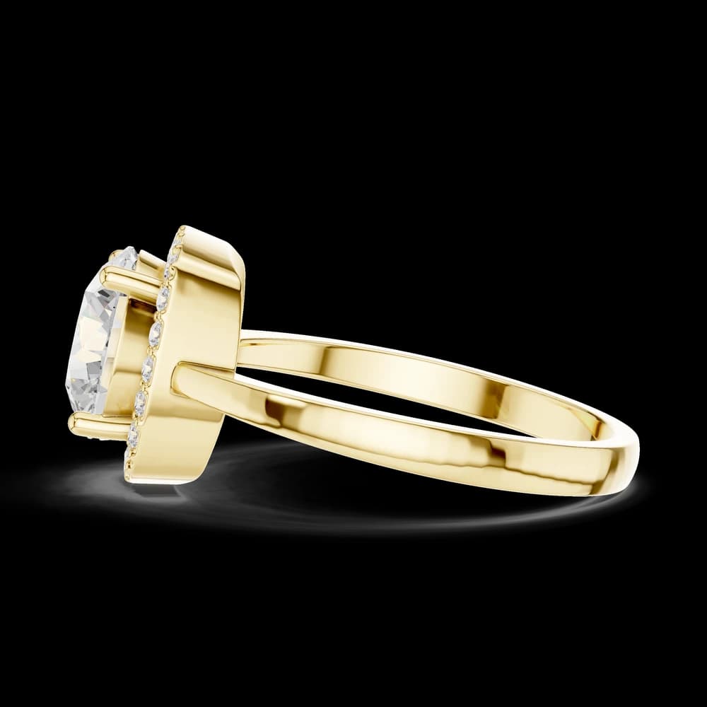 Cushion Halo Round Lab Grown Diamond Ring - Image 6 Cushion Halo Round Lab Grown Diamond Ring, view 6 of 6