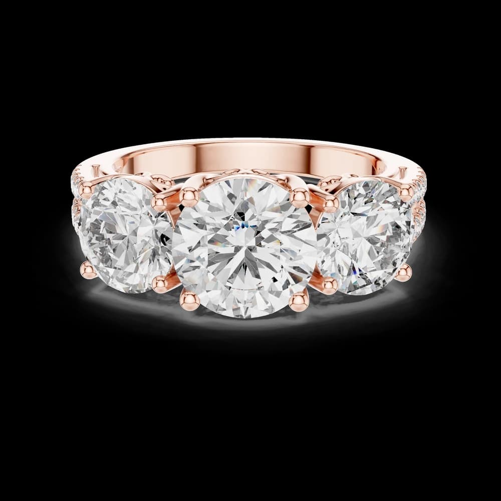 Round Trio Setting Lab Grown Diamond Ring - Image 1 Round Trio Setting Lab Grown Diamond Ring, view 1 of 6