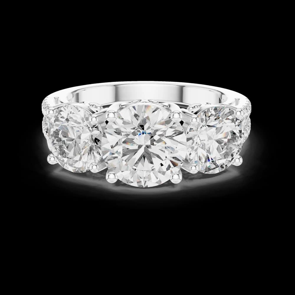 Round Trio Setting Lab Grown Diamond Ring - Image 2 Round Trio Setting Lab Grown Diamond Ring, view 2 of 6