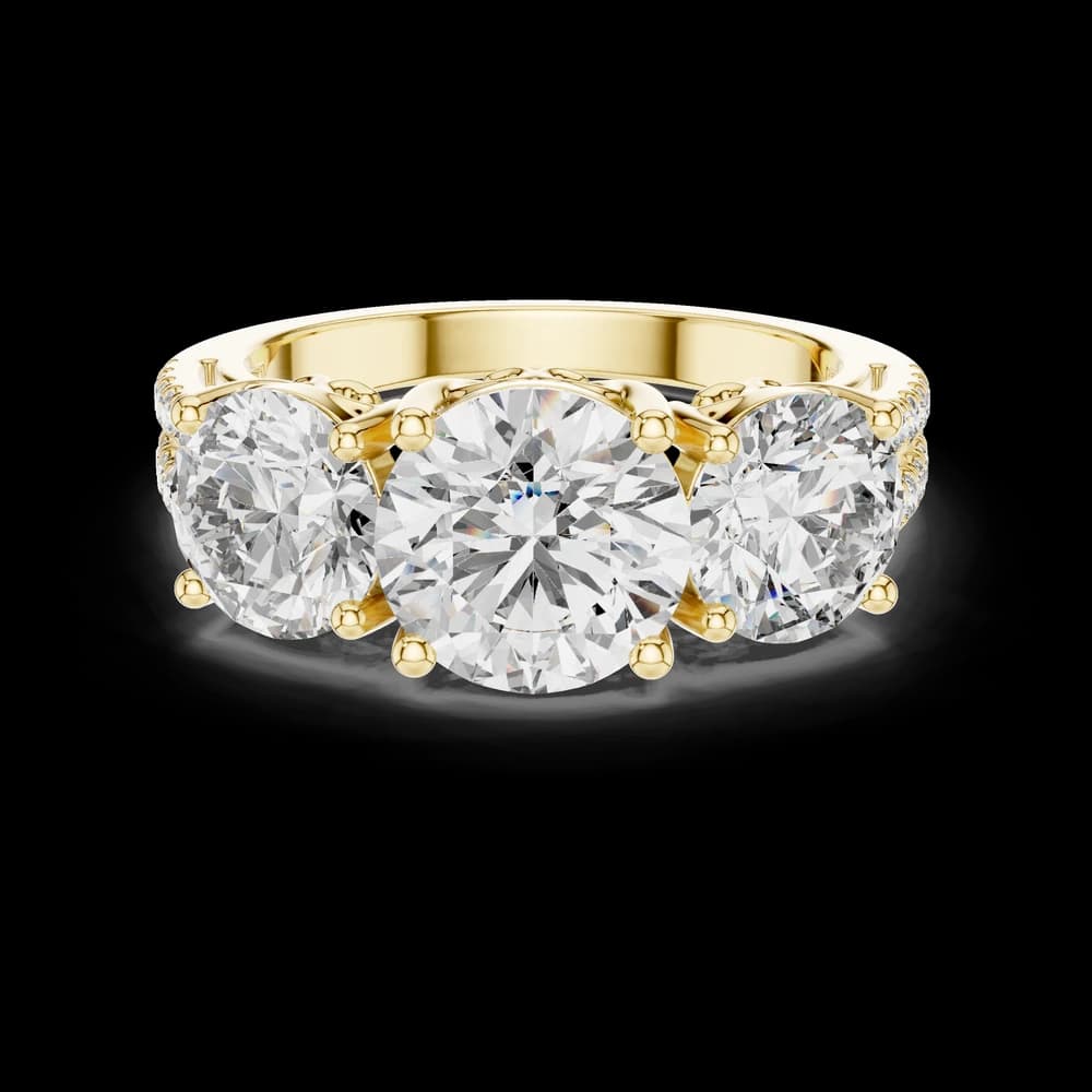 Round Trio Setting Lab Grown Diamond Ring - Image 3 Round Trio Setting Lab Grown Diamond Ring, view 3 of 6