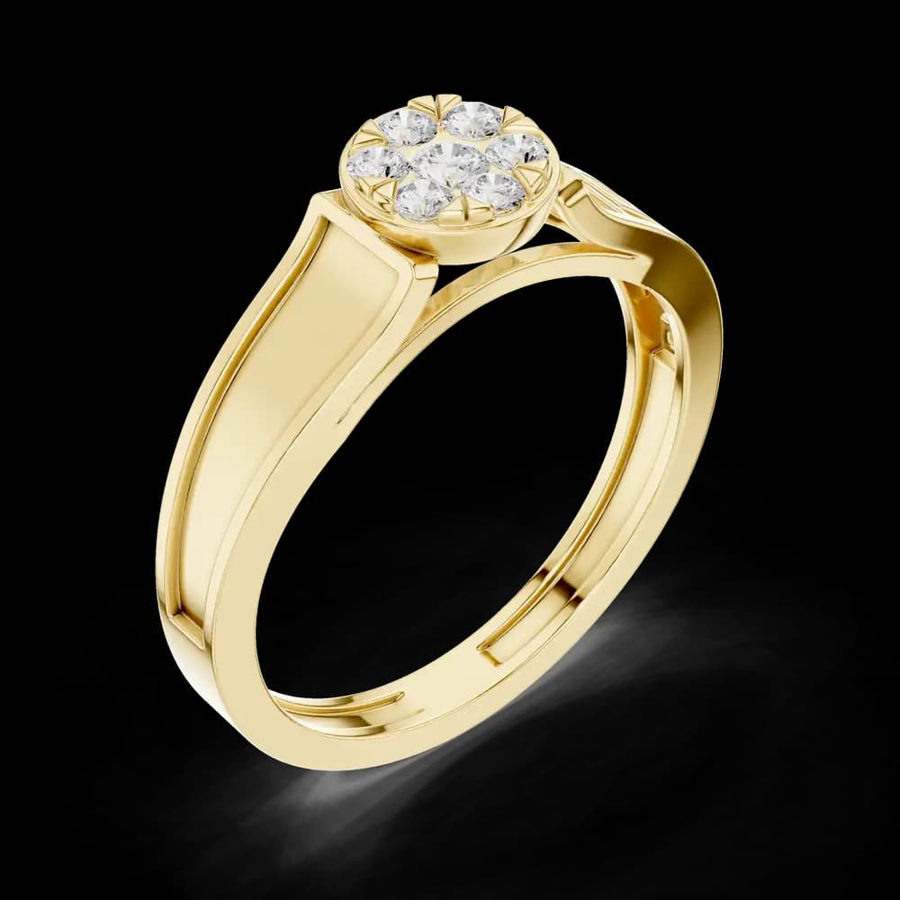 Greek Key Floral Cluster Lab Grown Diamond Ring - Image 5 Greek Key Floral Cluster Lab Grown Diamond Ring, view 5 of 6