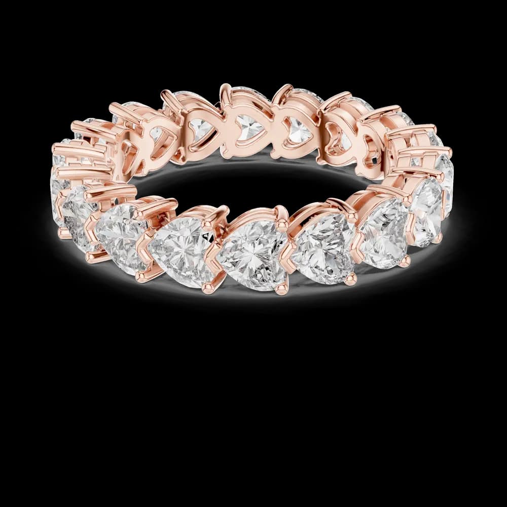 Heart-Cut Diamond Eternity Lab Grown Diamond Band - Image 1 Heart-Cut Diamond Eternity Lab Grown Diamond Band, view 1 of 6