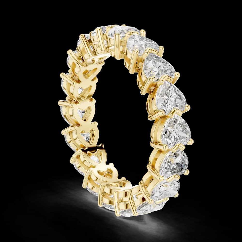 Heart-Cut Diamond Eternity Lab Grown Diamond Band - Image 4 Heart-Cut Diamond Eternity Lab Grown Diamond Band, view 4 of 6