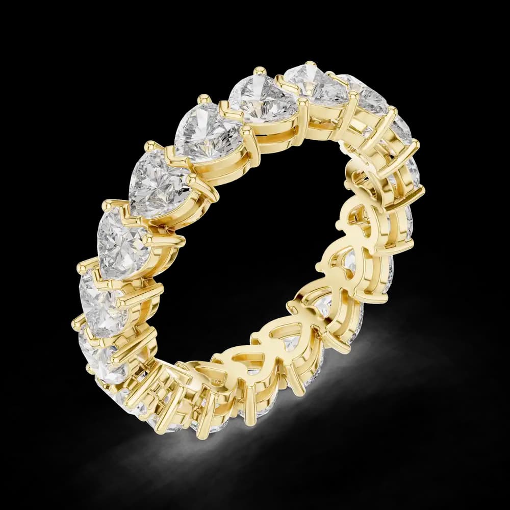 Heart-Cut Diamond Eternity Lab Grown Diamond Band - Image 5 Heart-Cut Diamond Eternity Lab Grown Diamond Band, view 5 of 6