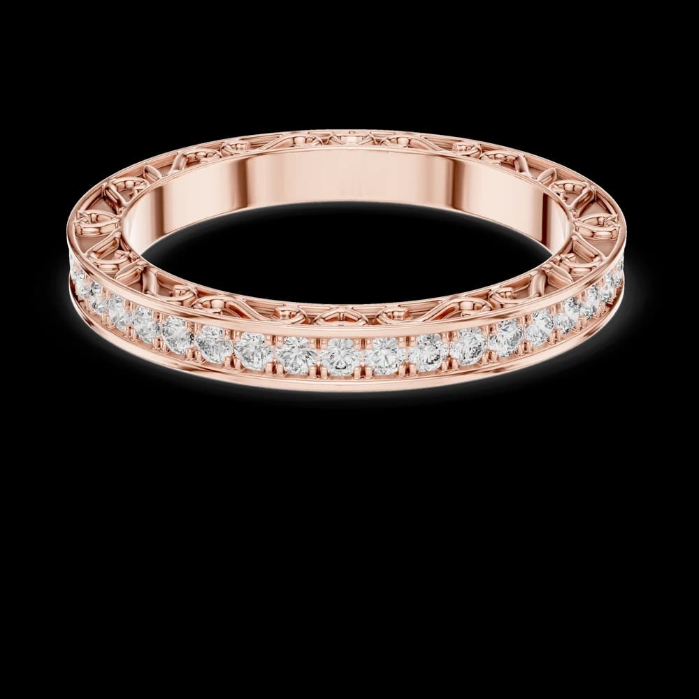 Filigree Channel-Set Round Diamond Eternity Band - Image 1 Filigree Channel-Set Round Diamond Eternity Band, view 1 of 6