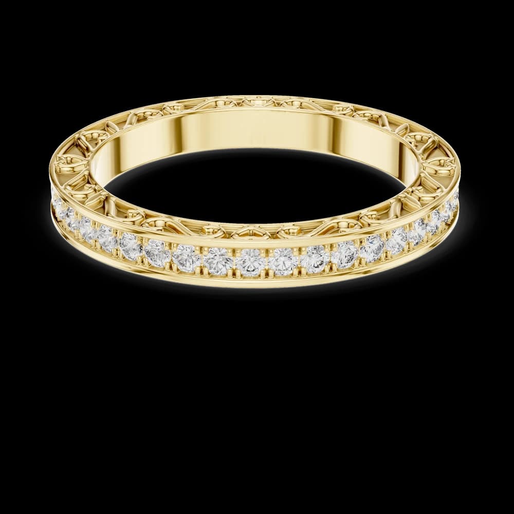 Filigree Channel-Set Round Diamond Eternity Band - Image 3 Filigree Channel-Set Round Diamond Eternity Band, view 3 of 6