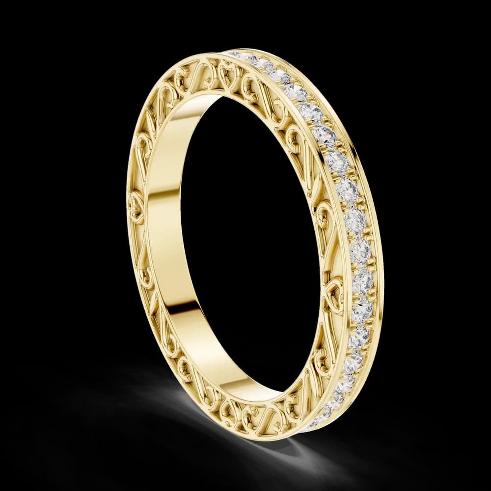 Filigree Channel-Set Round Diamond Eternity Band - Image 4 Filigree Channel-Set Round Diamond Eternity Band, view 4 of 6