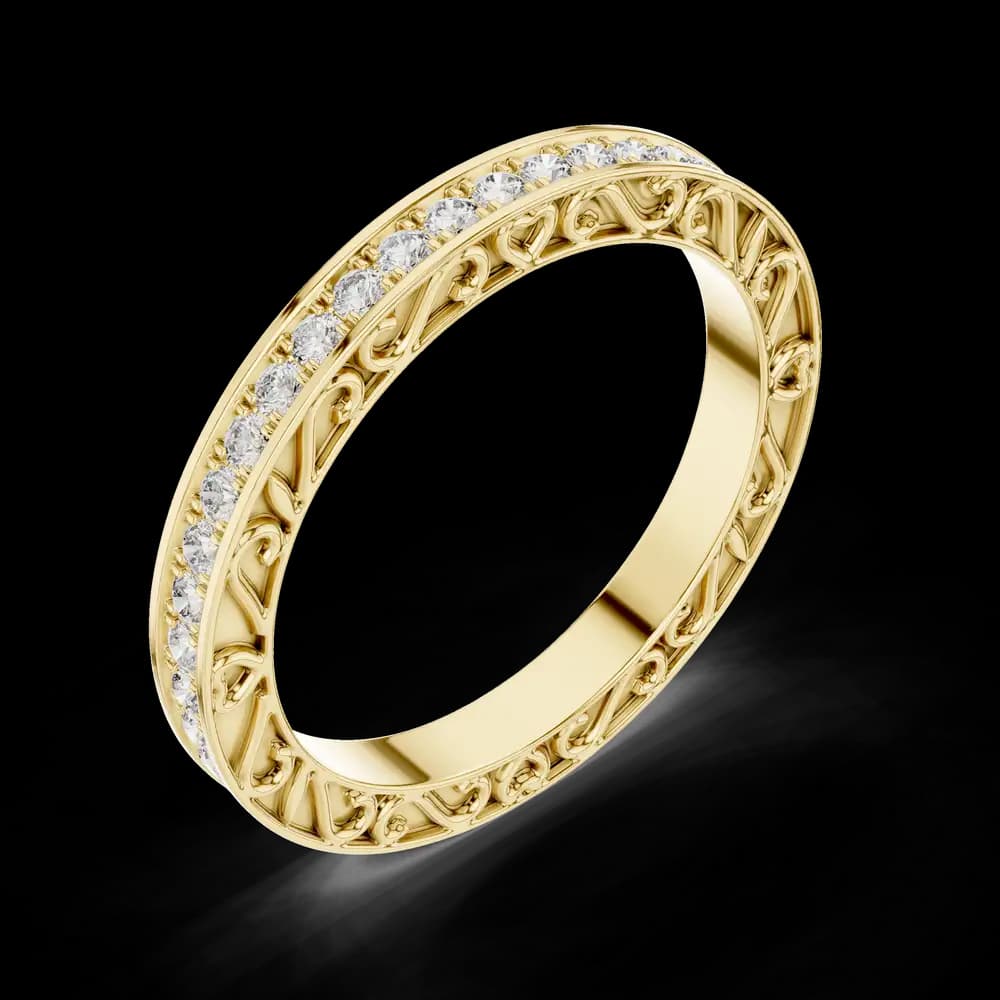 Filigree Channel-Set Round Diamond Eternity Band - Image 5 Filigree Channel-Set Round Diamond Eternity Band, view 5 of 6