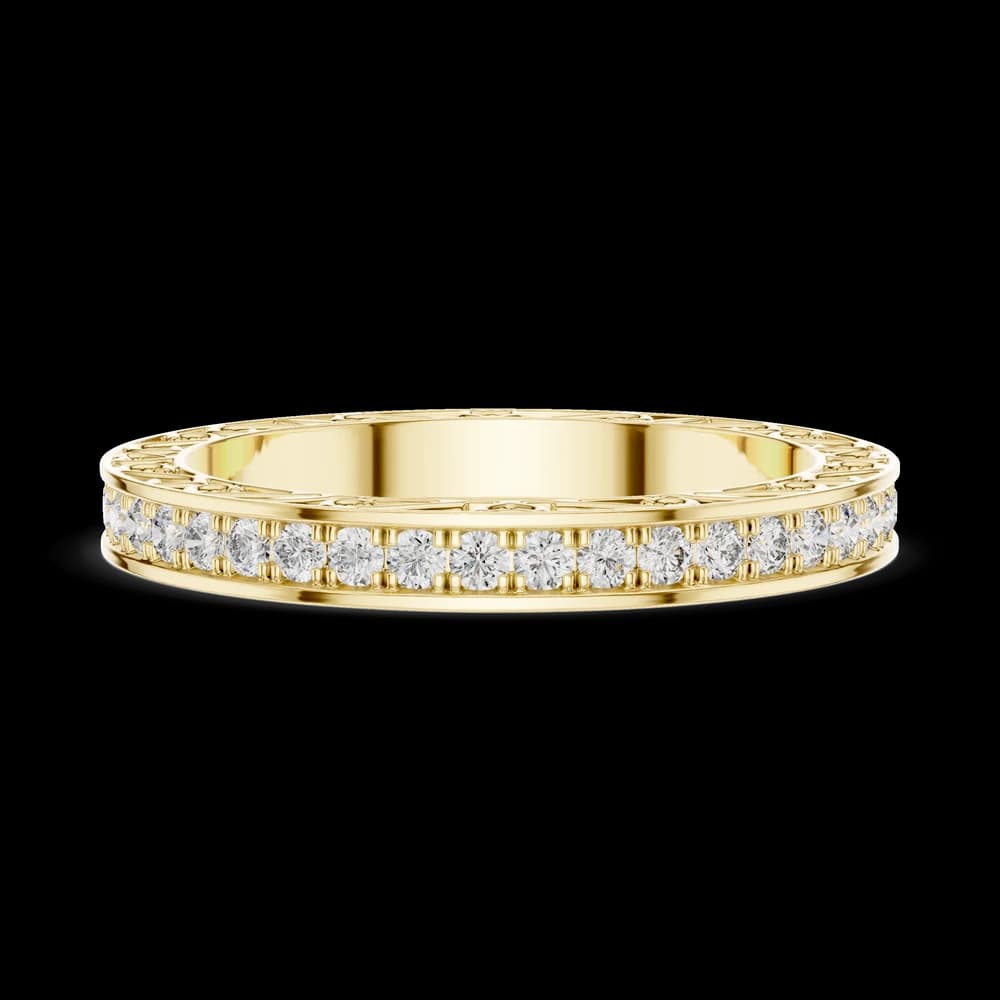 Filigree Channel-Set Round Diamond Eternity Band - Image 6 Filigree Channel-Set Round Diamond Eternity Band, view 6 of 6