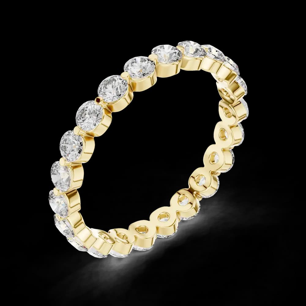 Round Brilliant Shared-Prong Diamond Eternity Band - Image 5 Round Brilliant Shared-Prong Diamond Eternity Band, view 5 of 6